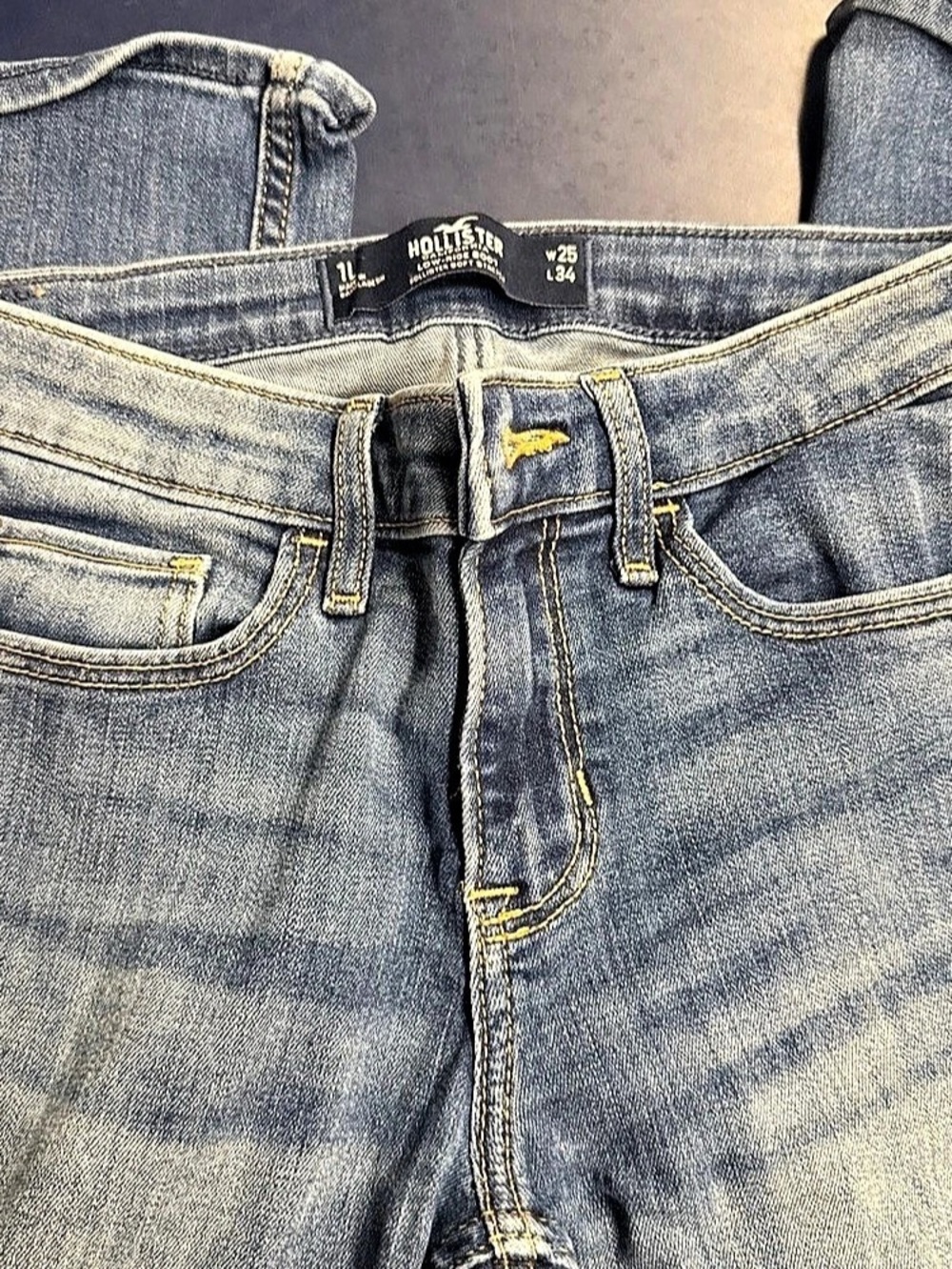 Hollister Low-Rise Boot Soft Stretch Jeans Blue Waist 25